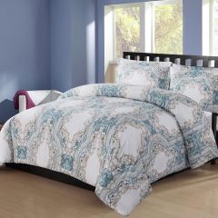 Shatex Comforter Set Queen Bed in A Bag 8 Piece with Floral Botanical Design All Season Comforter 2 Pillowcases & 2 Shams with Sheets
