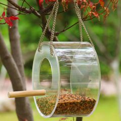 Outdoor Round Bird Feeder With Suction Cup13.5*13.5*8cm