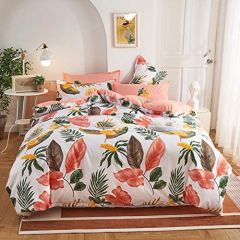 Shatex Pink Comforter 3 Pieces All Season Bedding King Size Comforter Set –Ultra Soft 100% Microfiber Polyester , Floral Comforter Set with 2 Pillow Shams