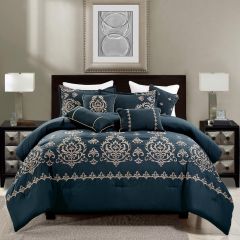HGmart 7 Piece Bedding Comforter Set Queen Size, Navy