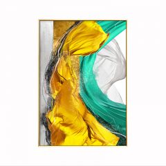 Oil Painting Abstract with Aluminum Alloy Frame Glass Screen，Dazzling