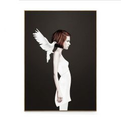 Oil Painting Character with Aluminum Alloy Frame Glass Screen,pigeon