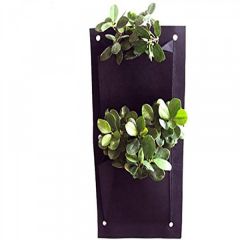 HGmart 2 Pockets Vertical Grow Bags Garden Hanging Wall Planters Indoor/Outdoor Black