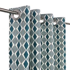Geometry Print Outdoor Curtain Panel for Porch Patio Easy to Hang On 50”x96”