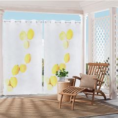 Fruit Lemon  Print Outdoor Curtain Panel for Porch Patio Easy to Hang On 