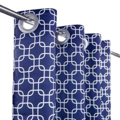 Lattice Print Outdoor Curtain Panel for Porch Patio Easy to Hang On 50”x96”,Q