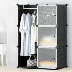 Assemble Clothes Wardrobe 5 Cubes+1 Hanging Sections
