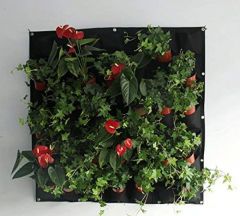 HGmart 42 Pockets Vertical Black Grow Bags Garden Hanging Wall Planters Indoor/Outdoor,Black