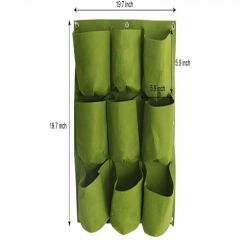 HGmart 9 Pockets Garden Hanging Wall Planters Indoor/Outdoor Green