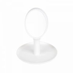 Double Sided Vanity Tabletop Mirror 1X & 2X Magnifying Makeup Mirror with Storage Tray, White