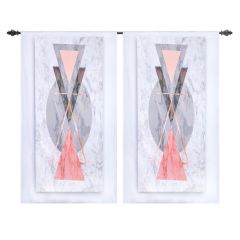 Marble Triangles B Blackout Curtain Rod Pocket 84in 2panel