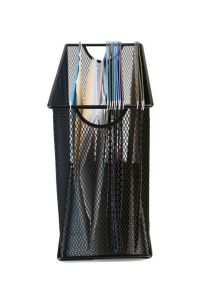 File Holder Organizer Wire Mesh Storage Box/Basket for Letters, Legal Documents, Filing Documents, Folders, Office Organizer(Black)