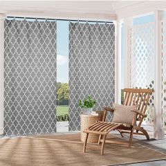 Gray Tiled Patio Outdoor Curtain Waterproof Privacy Panel UV Protection for Porch  50"x96"1 panel