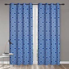 Oriental Mosaic Blackout Curtain Grommet 84in 2panel