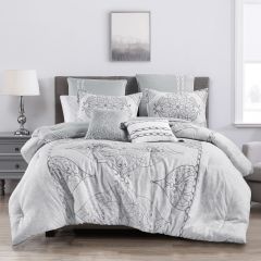 HGmart 7 Piece Bedding Comforter Set Queen Size, Gray