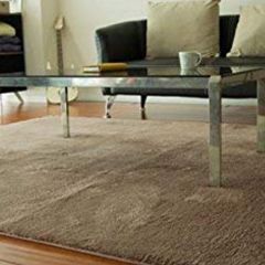 Solid Color Area Rug Brown