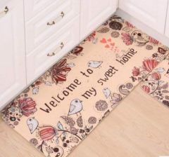 Cartoon Print Pink 15.5"W x 23.65"H Non-Slip Outdoor Door Mat