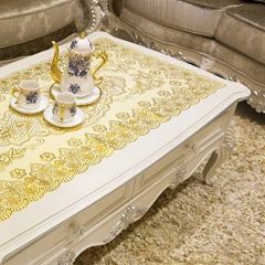 Home Cal Luxury PVC Golden Flower Disposable Tea Mat