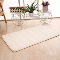 Coral Velvet Vertical Stripes Multi-color Optional 15.75"Wx23.6"H Non-Slip Outdoor Door Mat-Khaki
