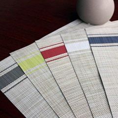 Non,Slip Insulation Placemat and Non,Fading Environmental PVC Tablemats Set of 4,Grey