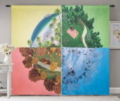 Season Tree A Blackout Curtain Rod Pocket 95in 2panel