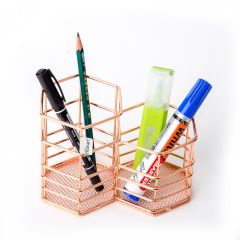 Double Hexagon Desktop Storage, Rose Golden