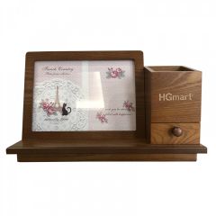 Wooden Desk Organizer with Photo Frame