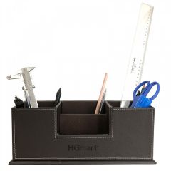 PU Leather Pen Holder with 3 Compartements