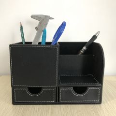PU Leather Pen Holder with Drawer