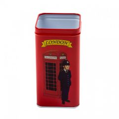 Tinplate Container with Black England Style Pattern