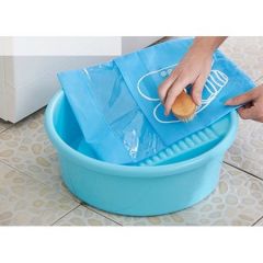 Blue Travel Shoe Organizer Bag Portable L17"xW16" 10pcs