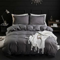 Duvet Cover Set of 3, Dark Gray