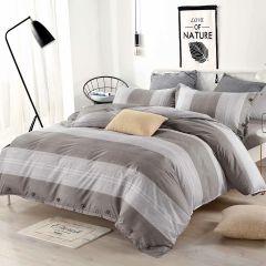 Duvet Cover Set of 3, Striped Gray