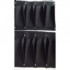 4 Pockets Vertical Grow Bags Garden Hanging Wall Planters Indoor/Outdoor Black