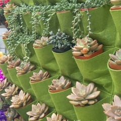 36 Pockets Vertical Grow Bags Garden Hanging Wall Planters Indoor/Outdoor,Green