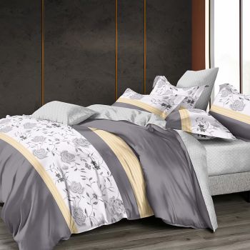 Shatex Grey Comforter Queen Set 3 Piece All Season Bedding Textured Pattern Floral Comforter Set Queen - Ultra Soft 100% Polyester - Queen Comforter Sets with 2 Pillow Shams