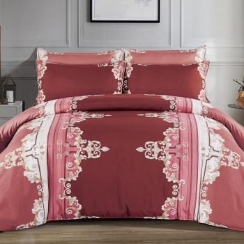 Shatex Textured Comforter 2 Piece All Season Bedding Motif Pattern Red Comforter Twin - Ultra Soft 100% Microfiber Polyester - Twin Comforter Set with 1 Pillow Sham