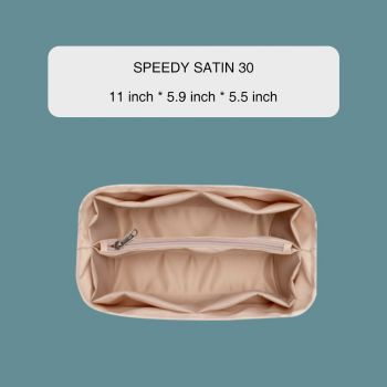 organizer bag-LV speedy 30-satin drill-middle zipper