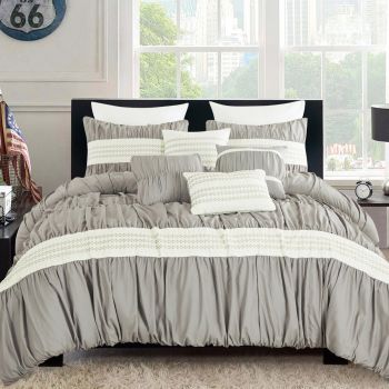 HGmart 7 Piece Bedding Comforter Set Queen Size, Gray