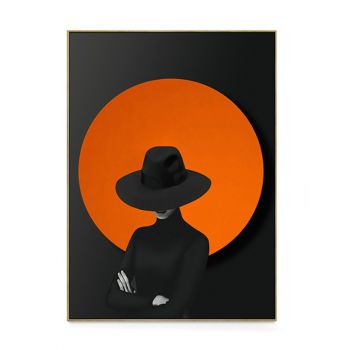 Oil Painting Character with Aluminum Alloy Frame Glass Screen,Shadow