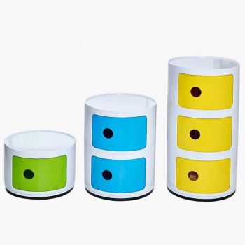 Multi-Function Round Plastic Storage Cabinet 22.6x12.5x12.5" Green