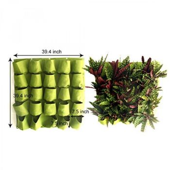 HGmart 25 Pockets Vertical Grow Bags Garden Hanging Wall Planters Indoor/Outdoor Green