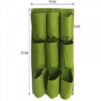HGmart 9 Pockets Garden Hanging Wall Planters Indoor/Outdoor Green