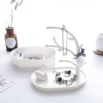 Swan Lake Jewelry Tree Stand Necklace Earring Bracelet Holder Display Organizer Rack
