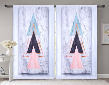 Marble Triangles A Blackout Curtain Rod Pocket 84in 2panel