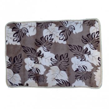 Leaves Black and White Non-Slip Outdoor Door Mat