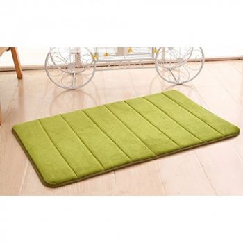 Coral Velvet Vertical Stripes Multi-color Optional 15.75"Wx23.6"H Non-Slip Outdoor Door Mat-Green