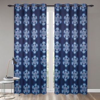 Snowflake Blackout Curtain Grommet 84in 2panel