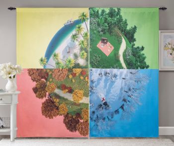 Season Tree A Blackout Curtain Rod Pocket 95in 2panel