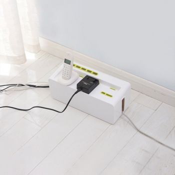 Cable Management Box Storage Organizer for Home Office Entertainment Center